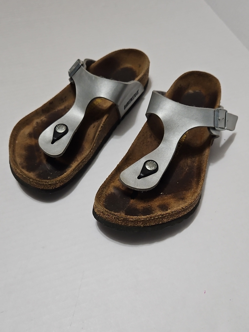 Bikenstocks Gizeh Silver Women’s Thong Sandals Size 40/9-9.5